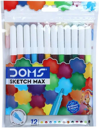 DOMS Sketch Max Water Colour Sketch  Pens (12 pieces)